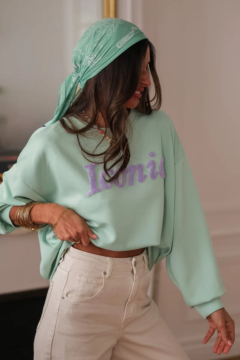 Sweat Iconic vert d'eau