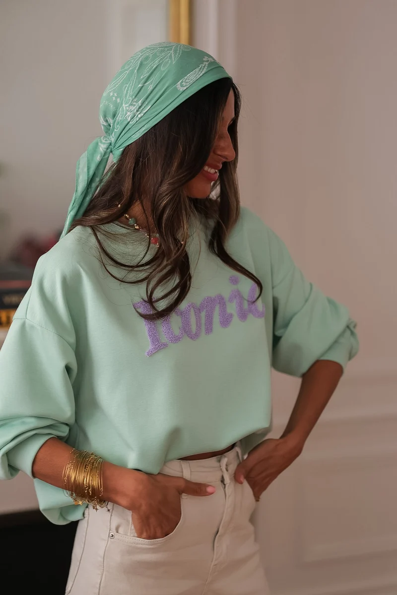 Sweat Iconic vert d'eau