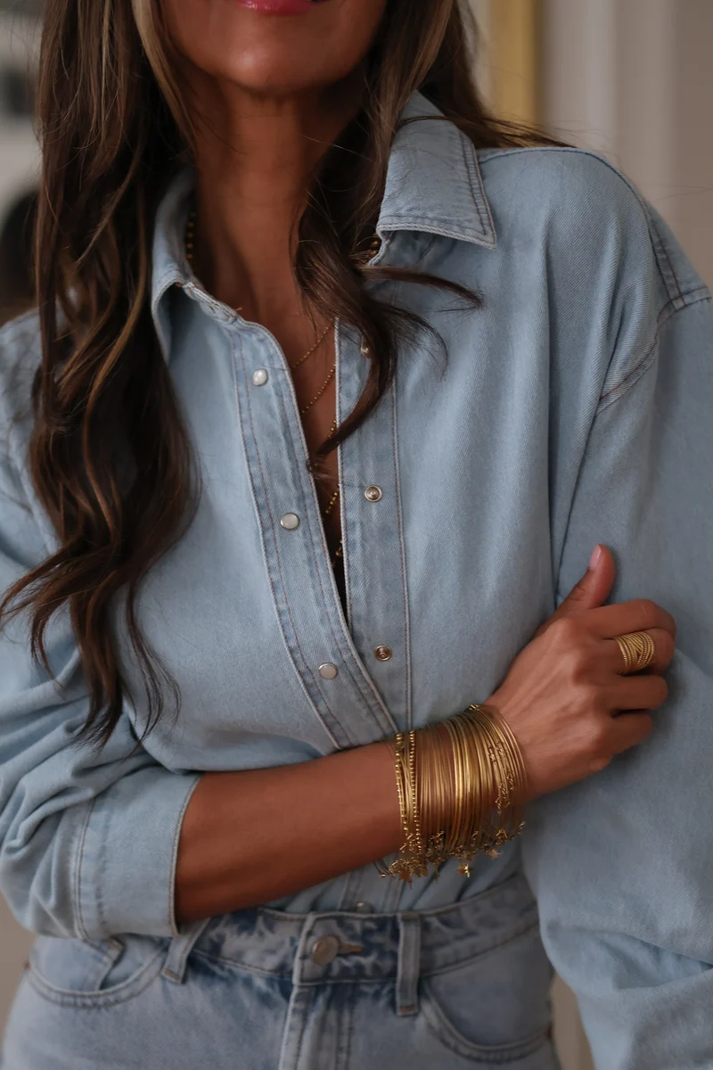 Chemise Evie en jean bleu clair
