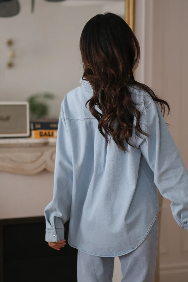 Chemise Evie en jean bleu clair