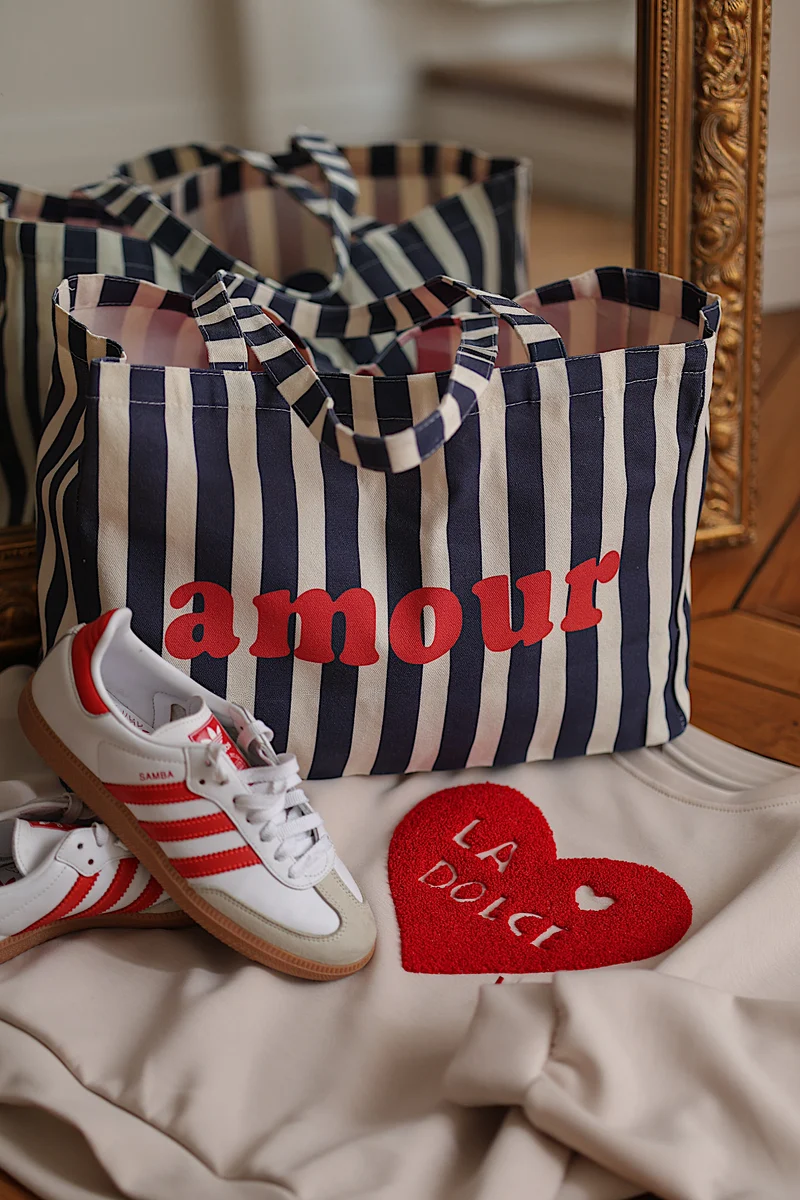 Cabas Amour bleu marine