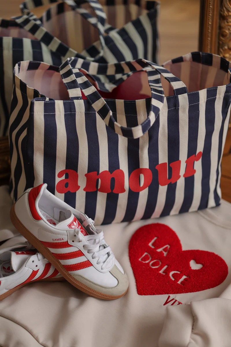 Cabas Amour bleu marine