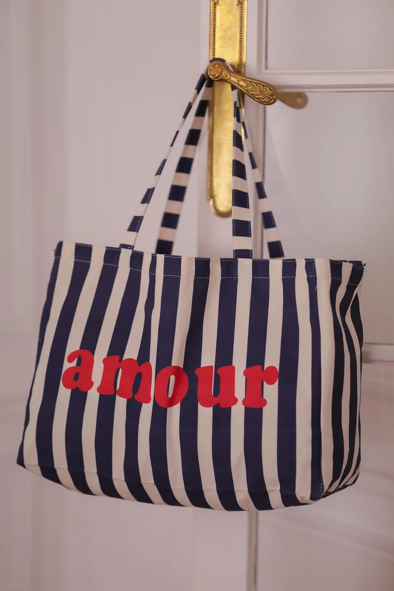 Cabas Amour bleu marine