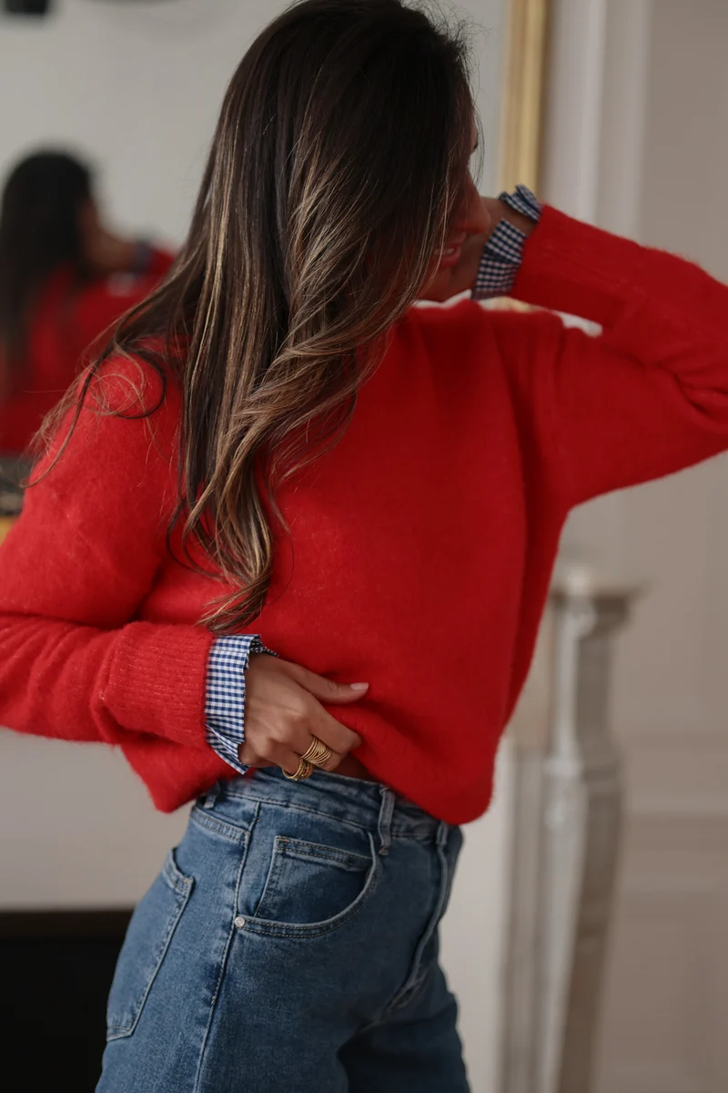 Pull Léonie rouge