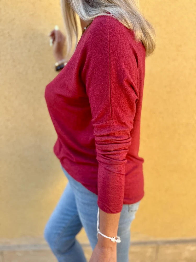 Pull fin Iconic bordeaux