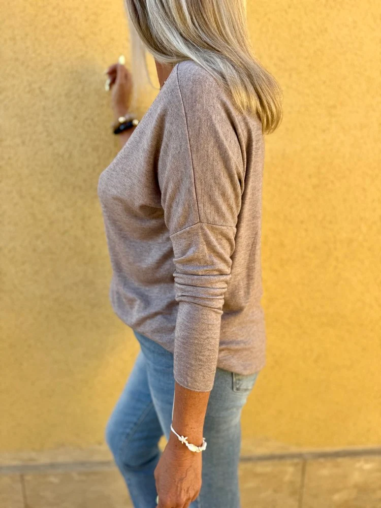 Pull fin Iconic taupe