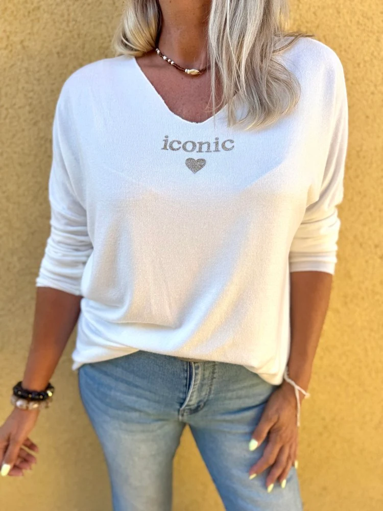 Pull fin Iconic ivoire