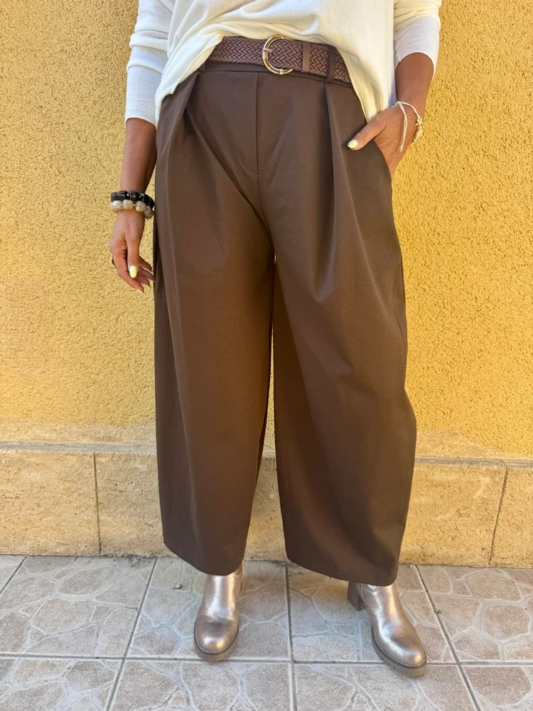 Pantalon barrel Alonzo chocolat