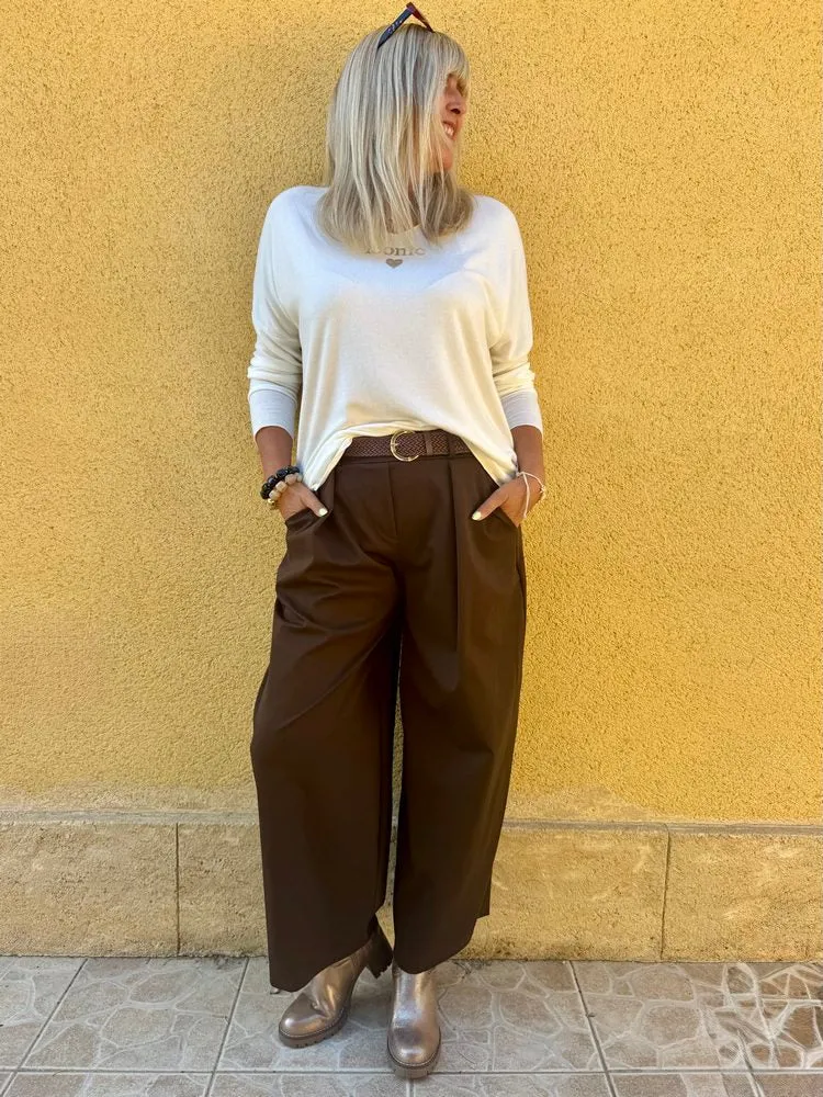 Pantalon barrel Alonzo chocolat