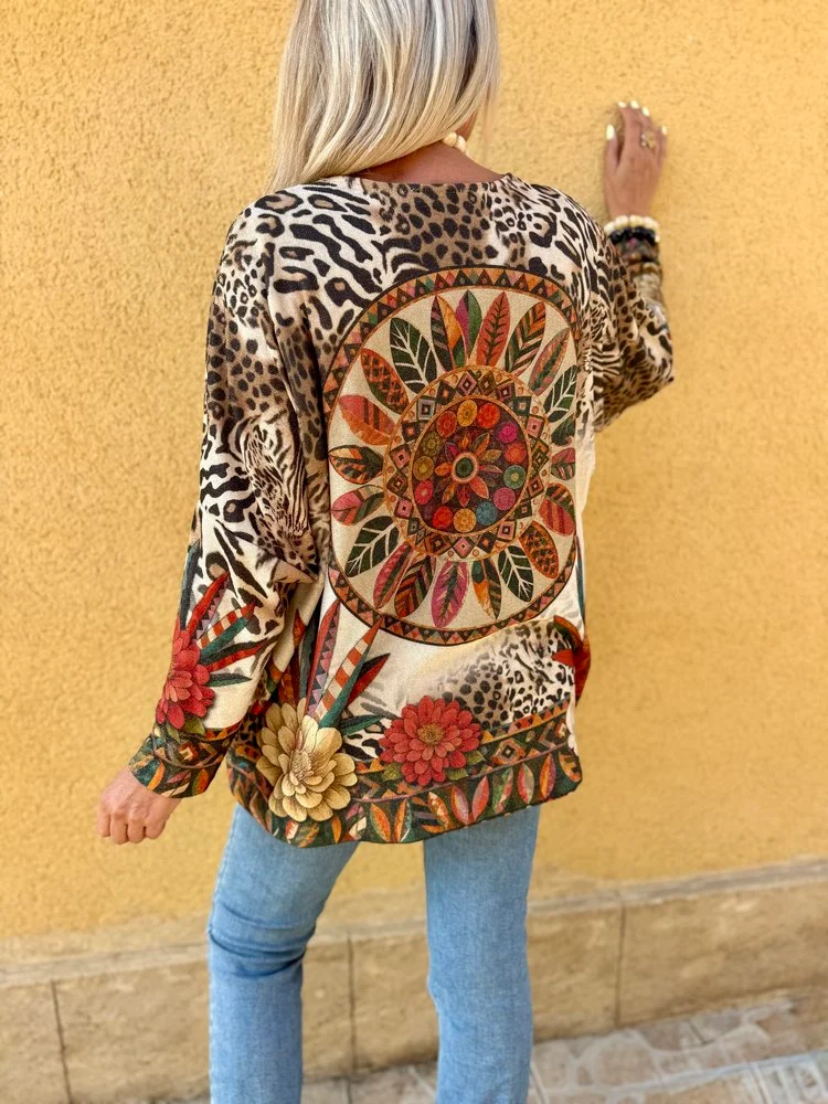 Pull doré méga loose Valentino Panthère