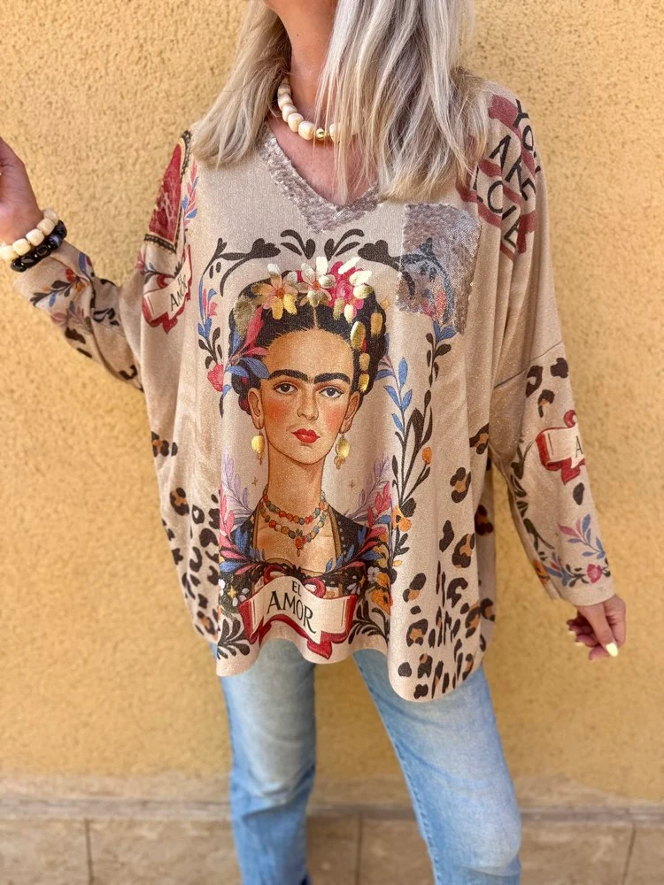 Pull doré méga loose Valentino Frida