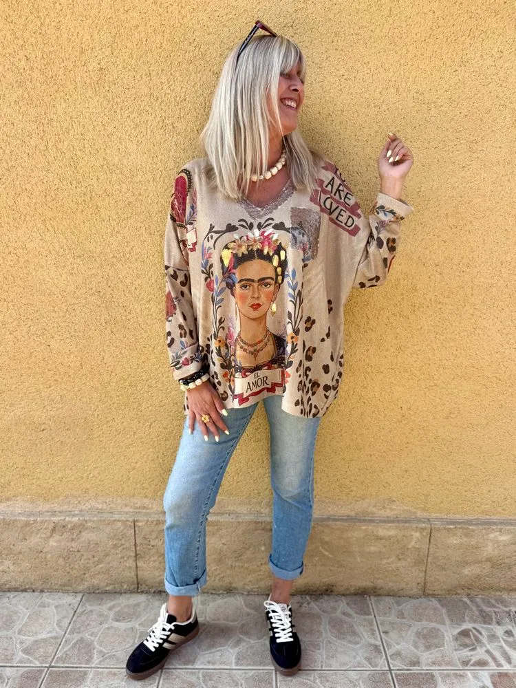 Pull doré méga loose Valentino Frida