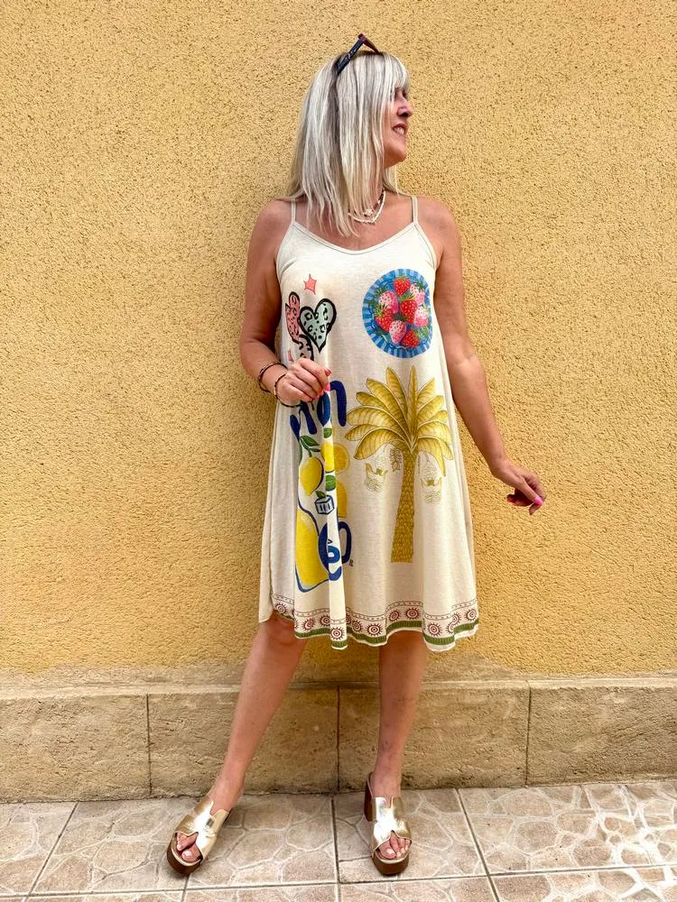 Robe dorée Corina limon