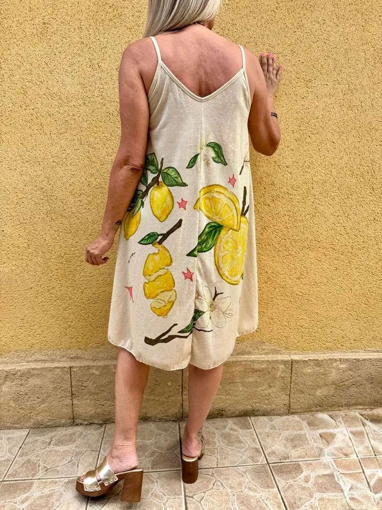Robe dorée Corina limon