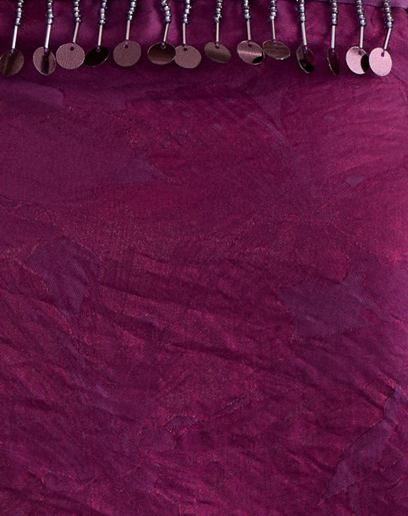 Haut « Vars » en mousseline pailletée, violet foncé