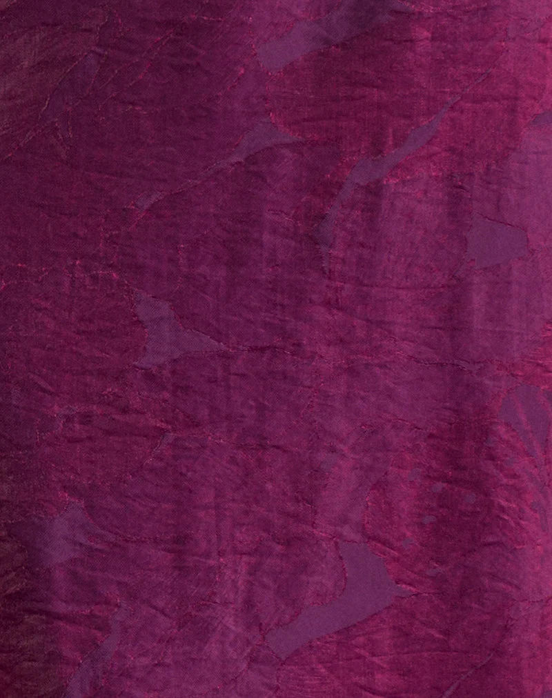 Jupe mi-longue Muriela en mousseline pailletée, violet foncé