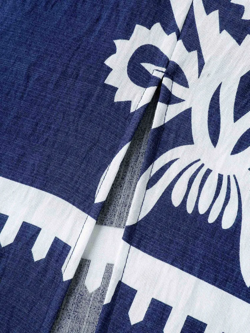 Rayon Stretchy Waist Boho Slit Midi Dress