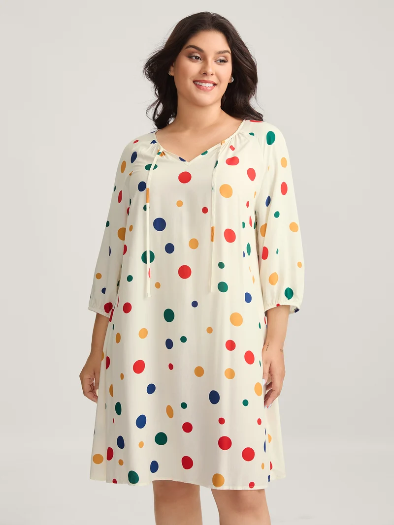 Rayon Colorful Polka Dots Sleep Dress