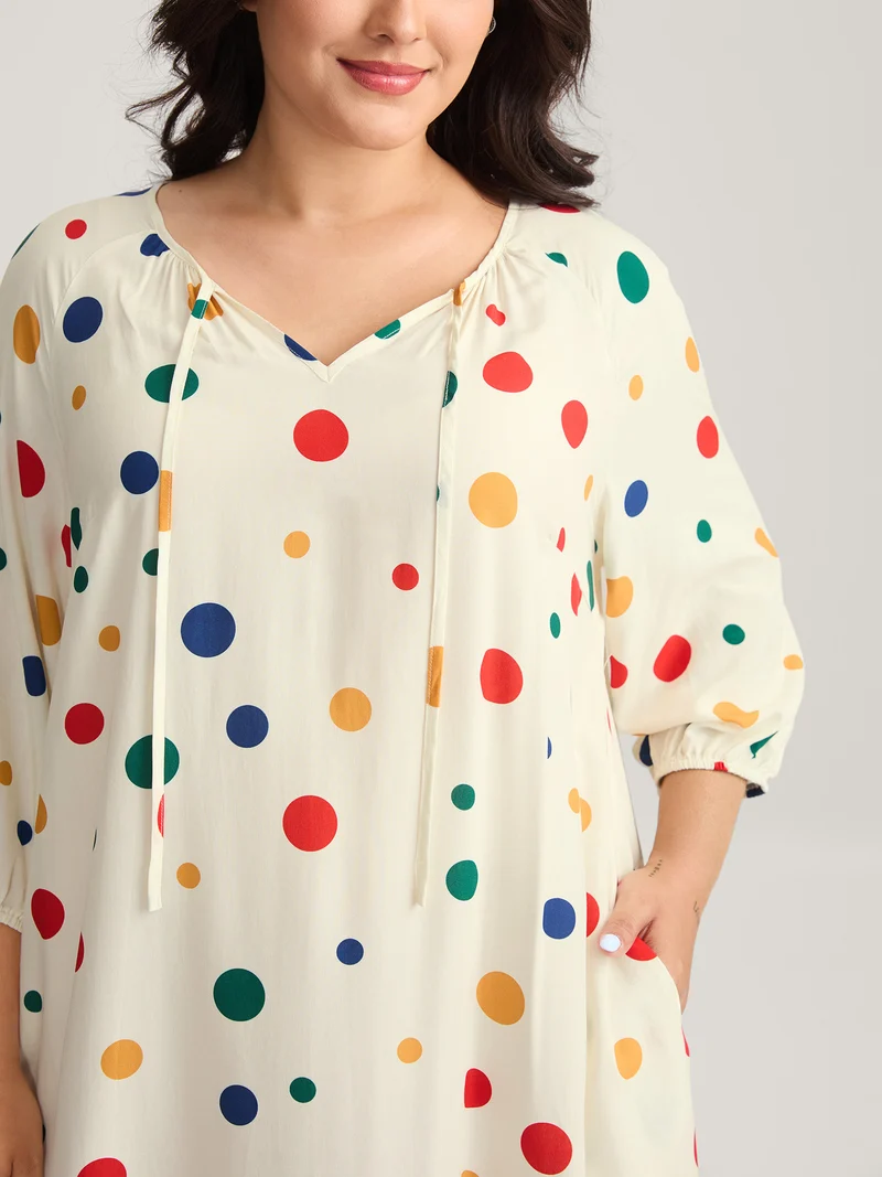 Rayon Colorful Polka Dots Sleep Dress