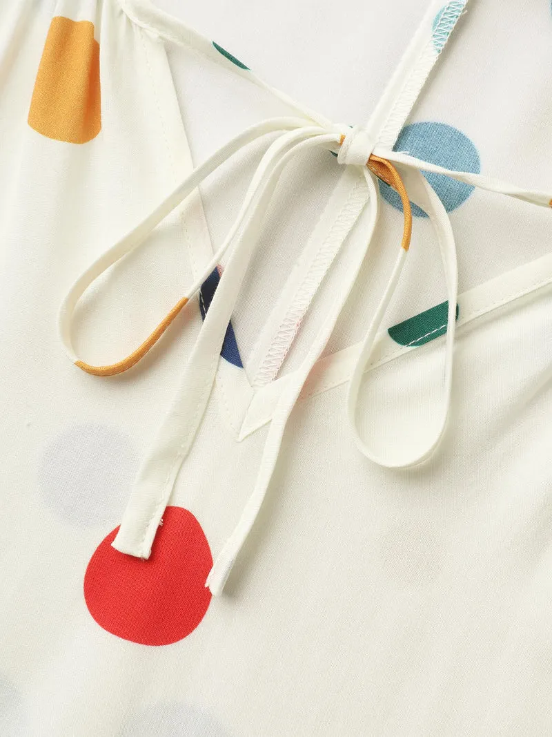 Rayon Colorful Polka Dots Sleep Dress