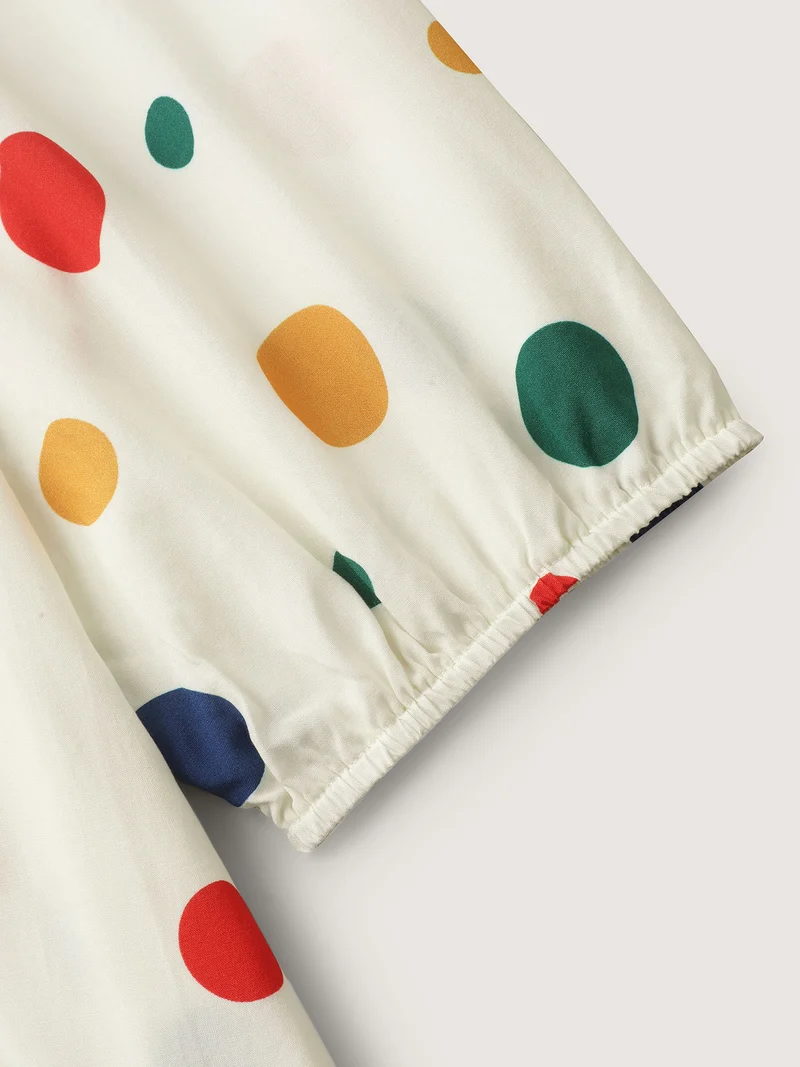 Rayon Colorful Polka Dots Sleep Dress