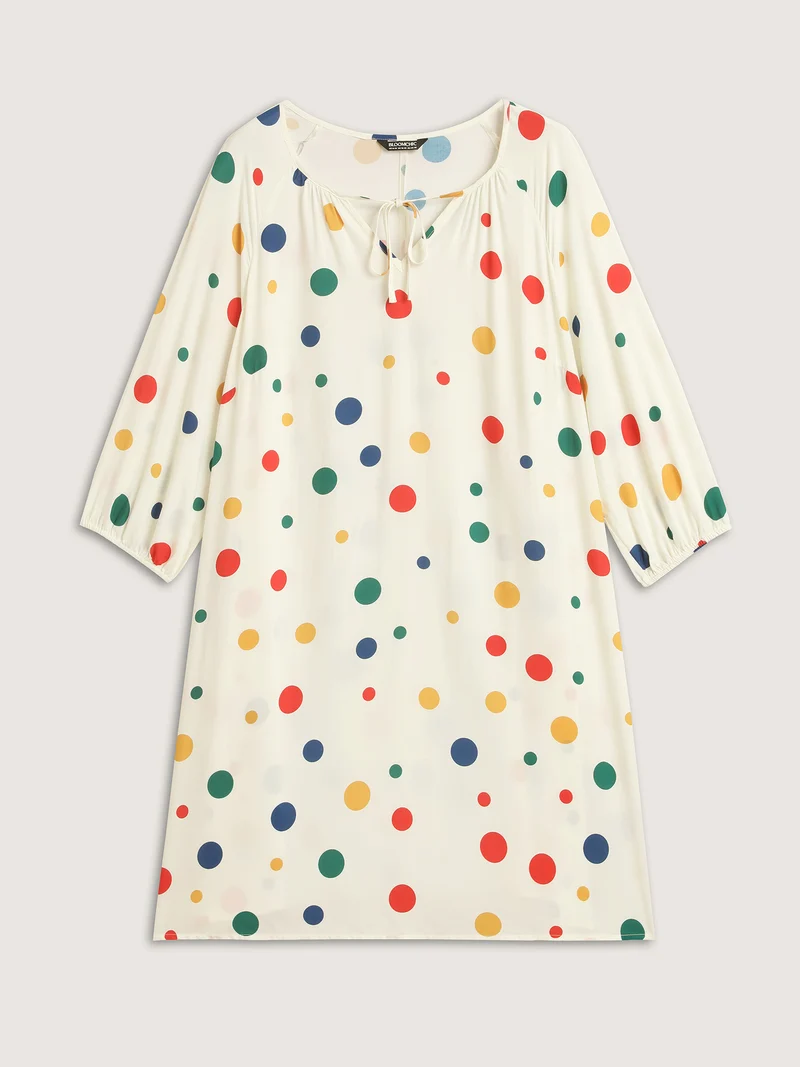 Rayon Colorful Polka Dots Sleep Dress