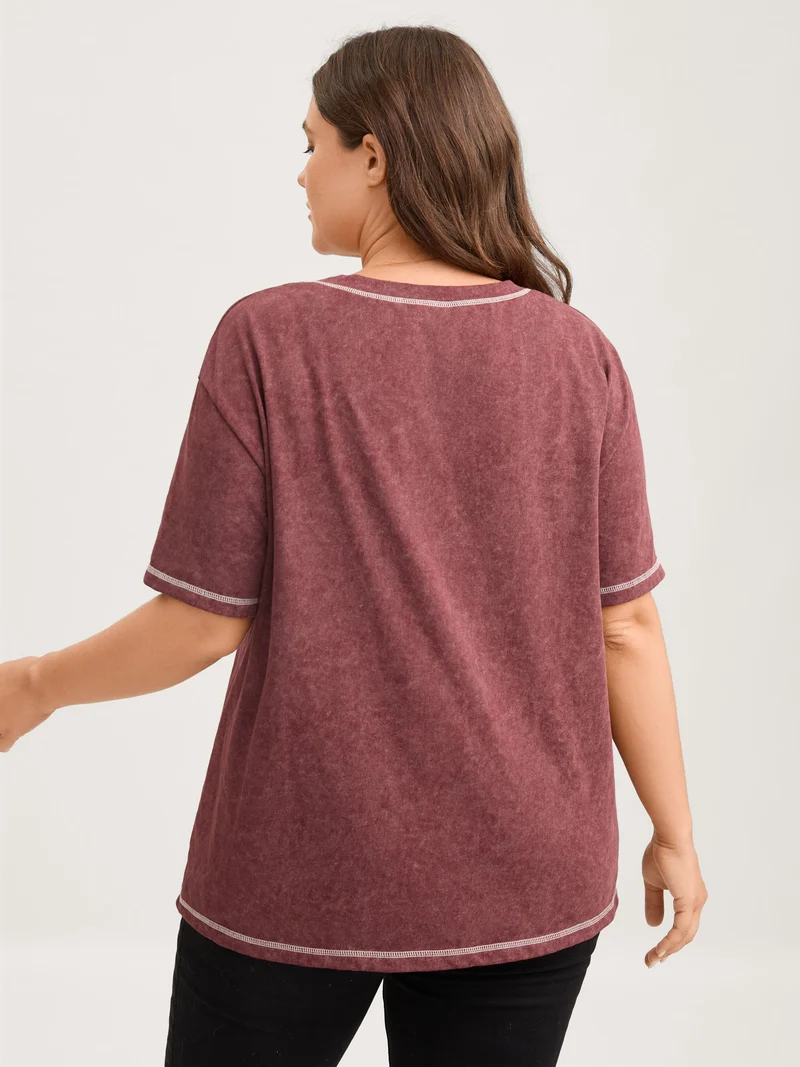 Vintage Stretchy V-Neck T-Shirt