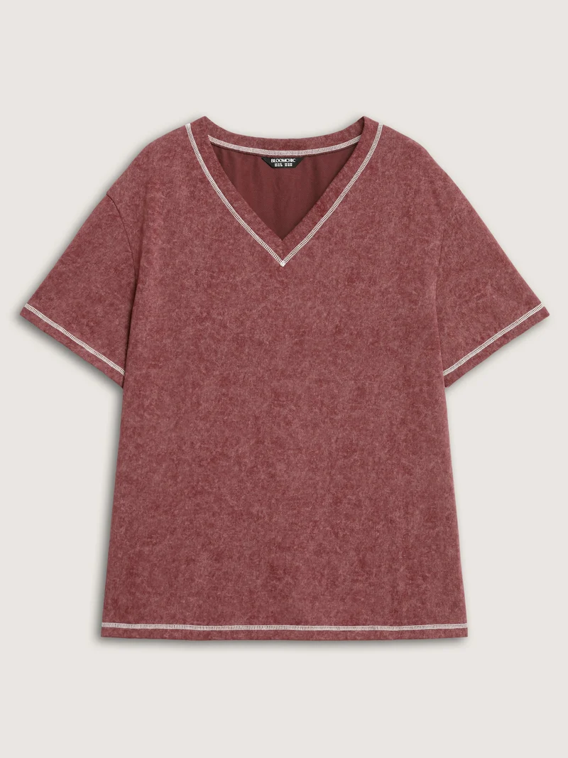 Vintage Stretchy V-Neck T-Shirt