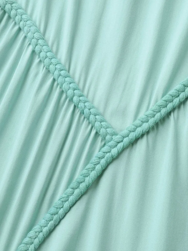 Braided Embroidery Asymmetrical Cami Midi Dress