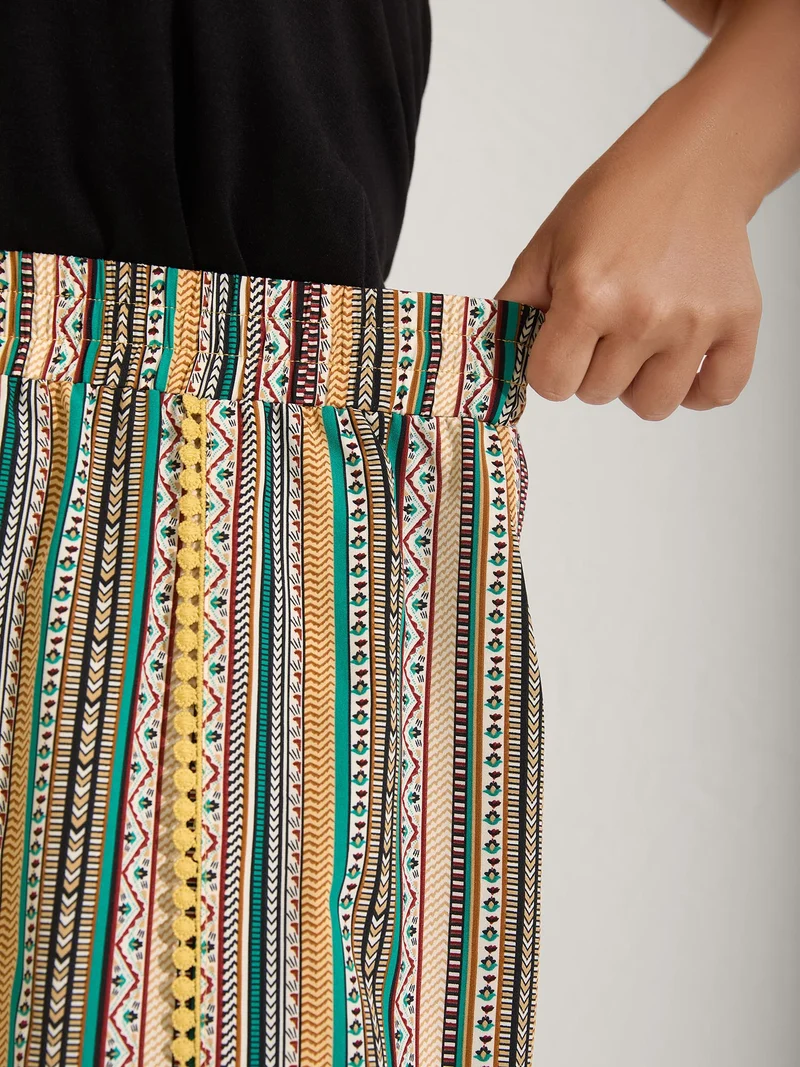 Split Asymmetrical Hem Boho Pants