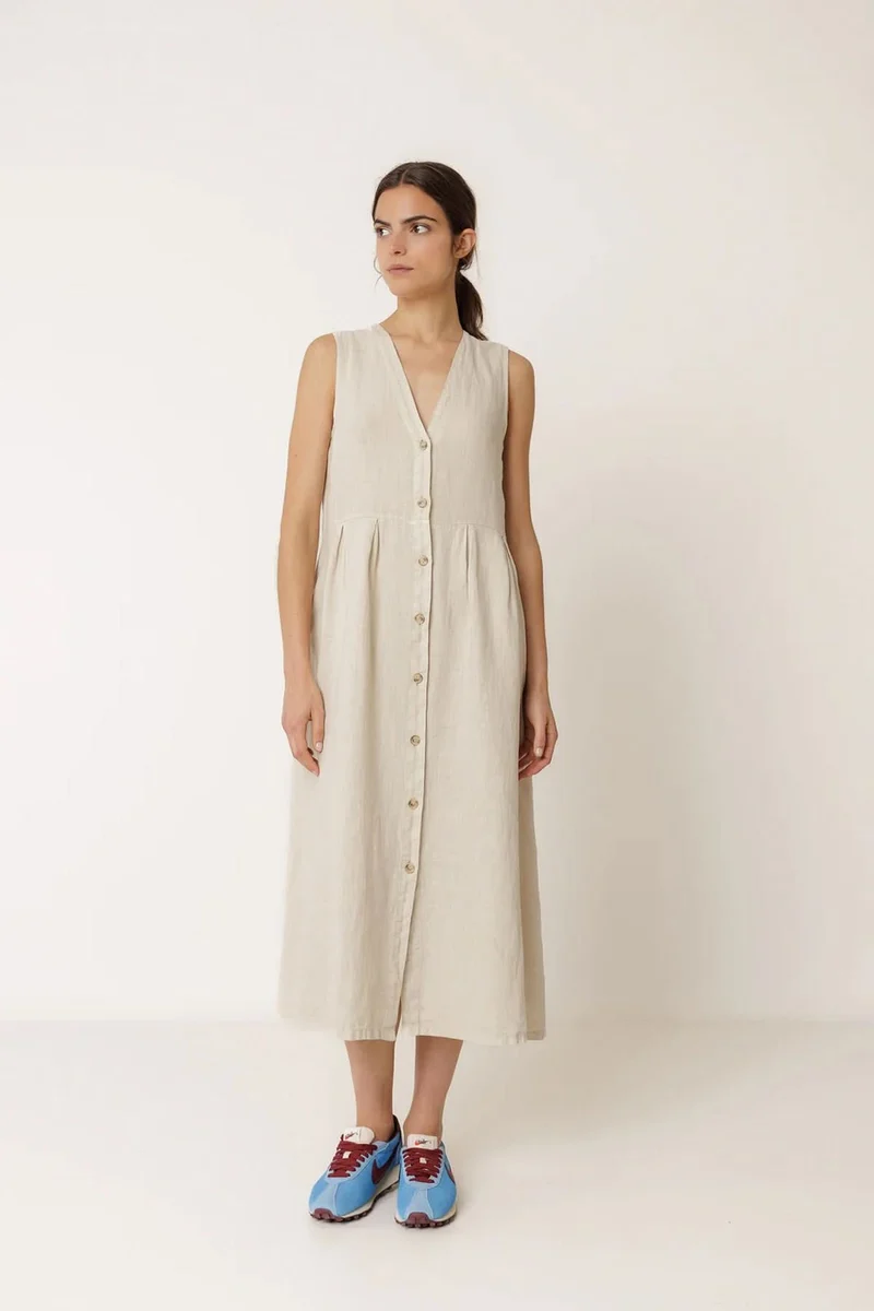 Robe longue réversible sans manches