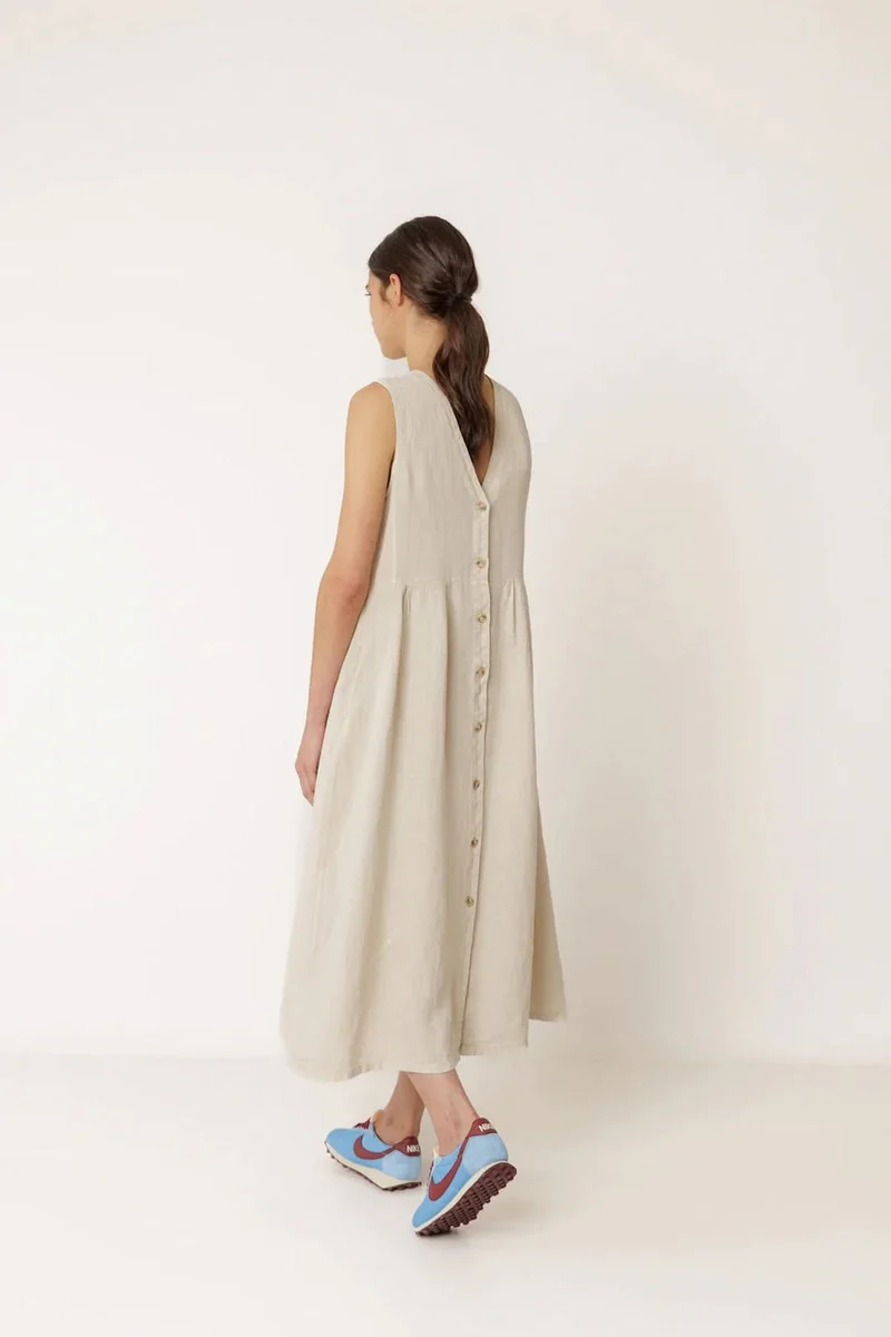 Robe longue réversible sans manches