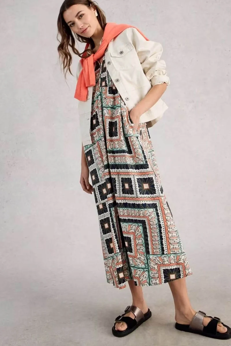 Robe longue sans manches Lorna en lin mélangé