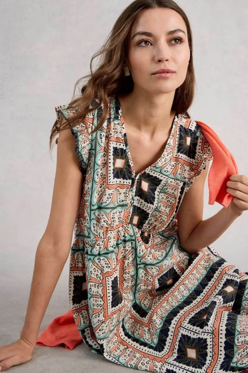 Robe longue sans manches Lorna en lin mélangé