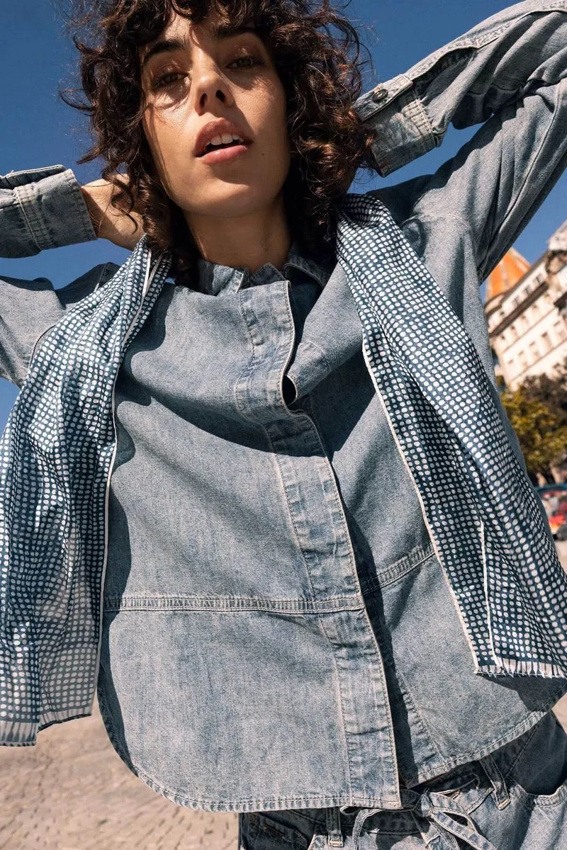 Veste en jean à manches longues