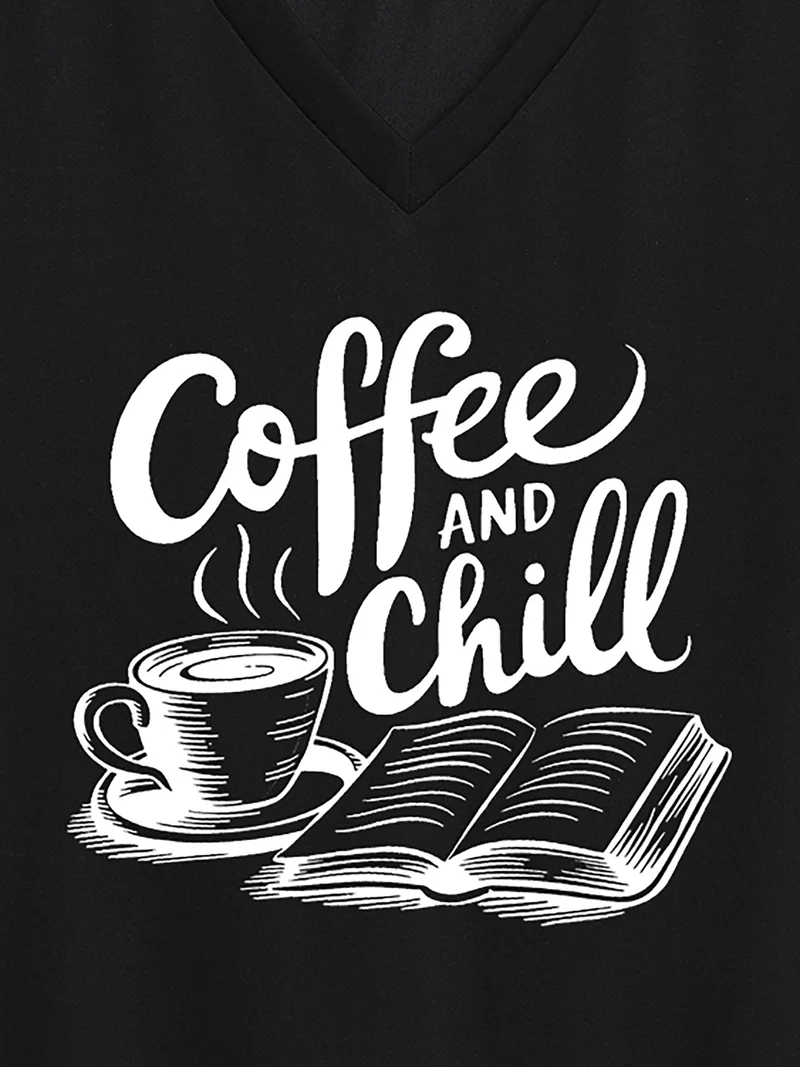 Coffee & Chill V-Neck T-Shirt