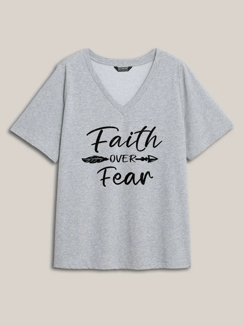 Faith Over Fear V-Neck T-Shirt