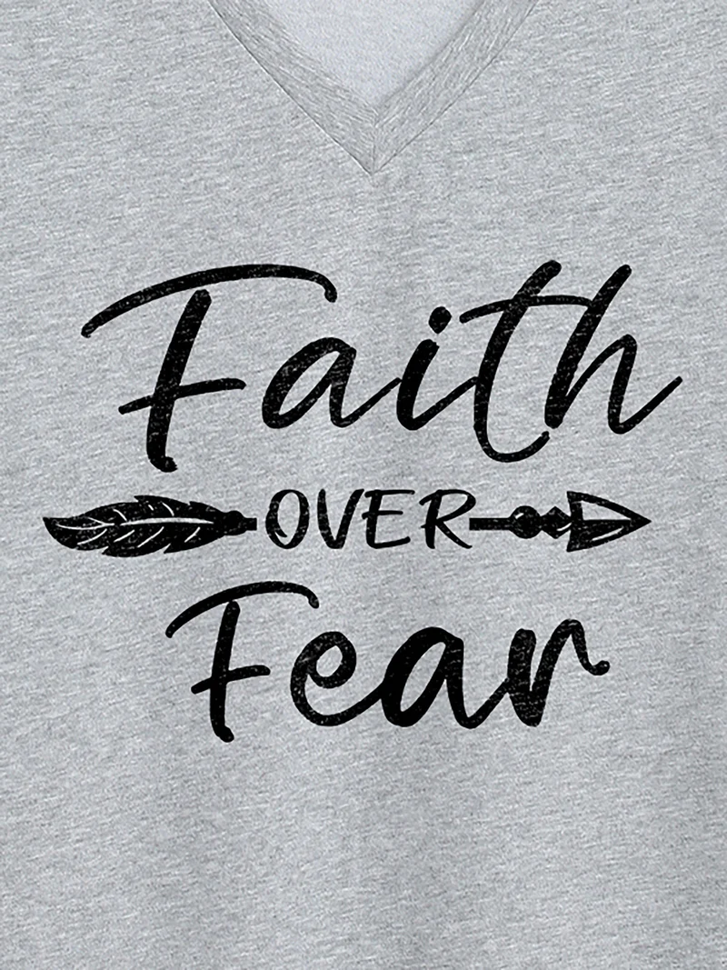 Faith Over Fear V-Neck T-Shirt
