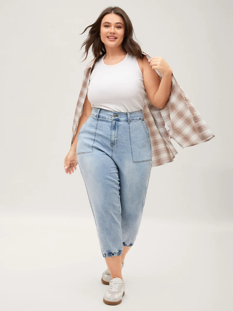 Stretchy Waist Boyfriend Jeans