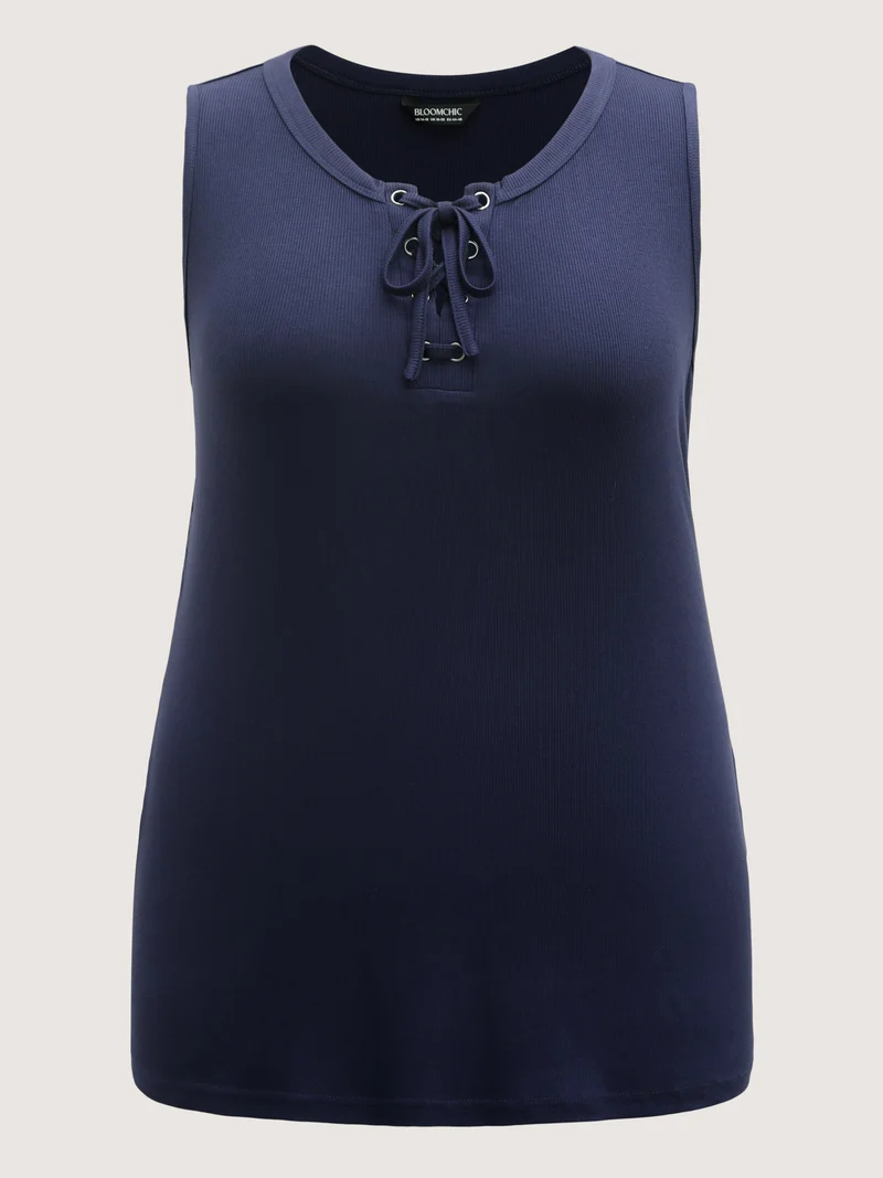 Pit Strip Tie Neck Tank Top