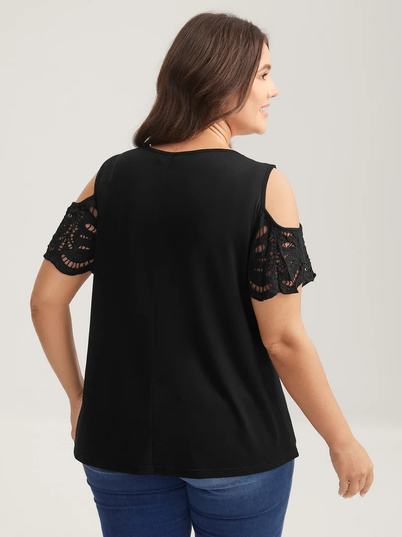 Sleeve Cut-Out Cold-Shoulder T-Shirt