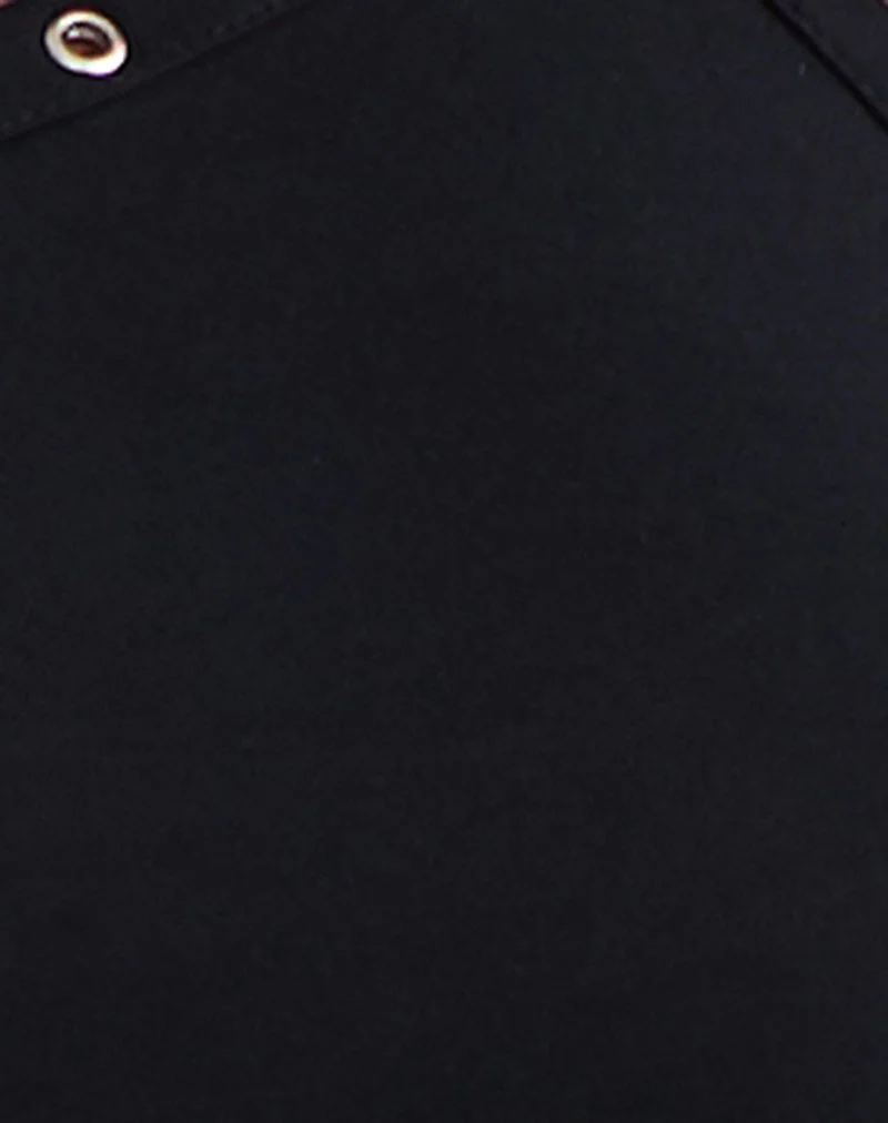 Ishikawa - Robe longue asymétrique avec œillets en noir