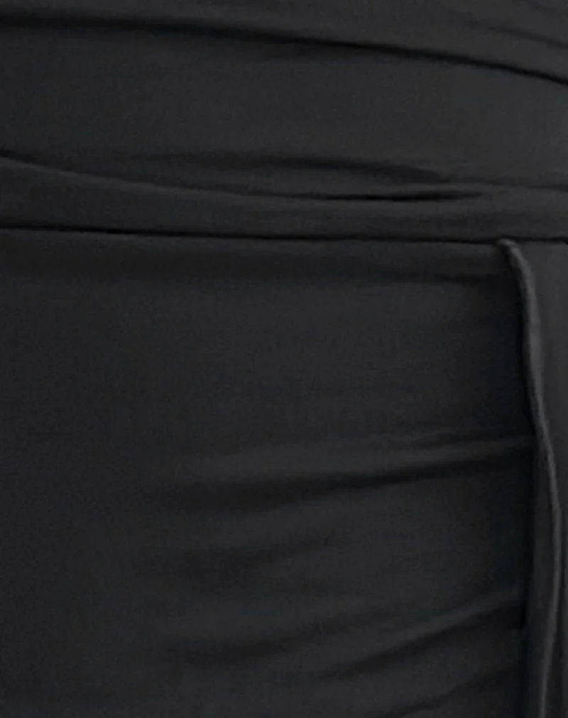Haut Prilla à col licou en cupro noir