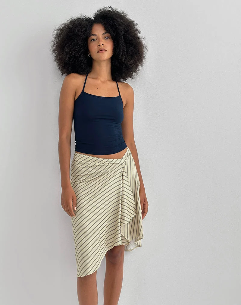 Tomoe - Top dos nu en jersey de rayonne - Marine