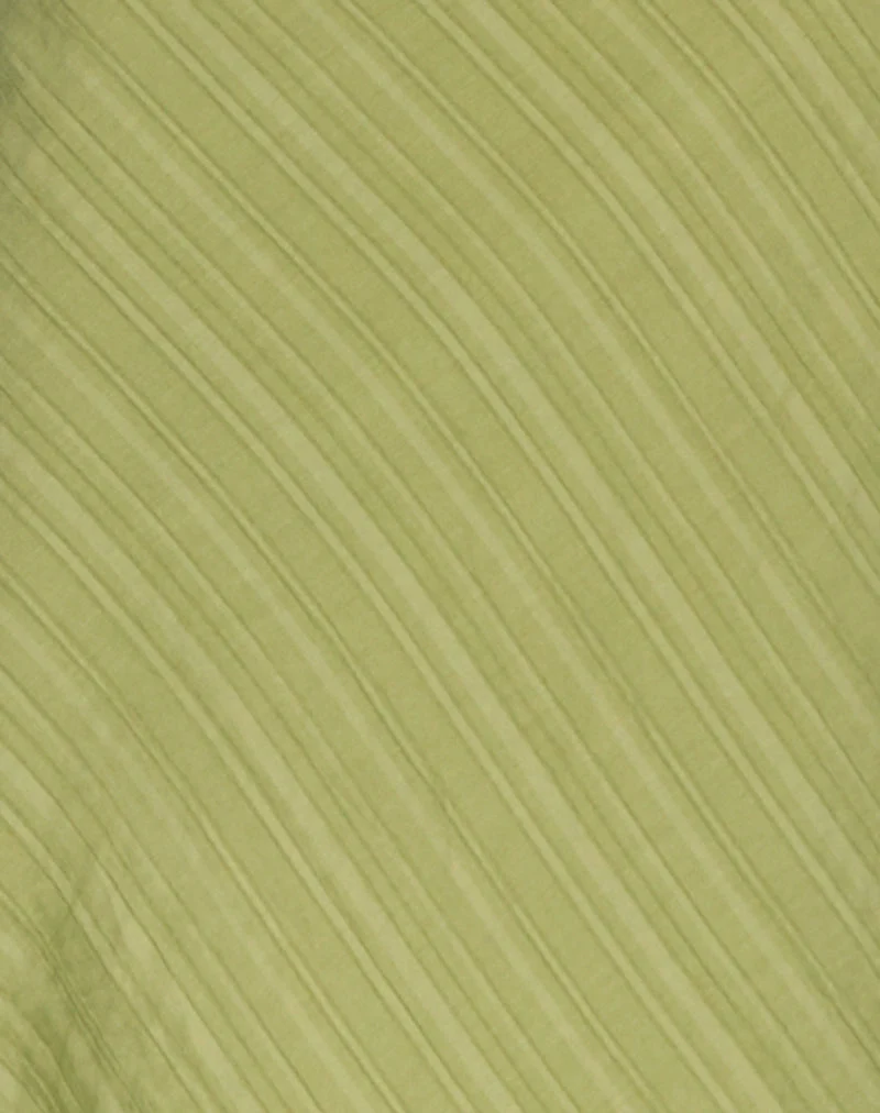 Elayna Midi Dress in Chiffon Stripe Green (Robe midi en mousseline de soie rayée)