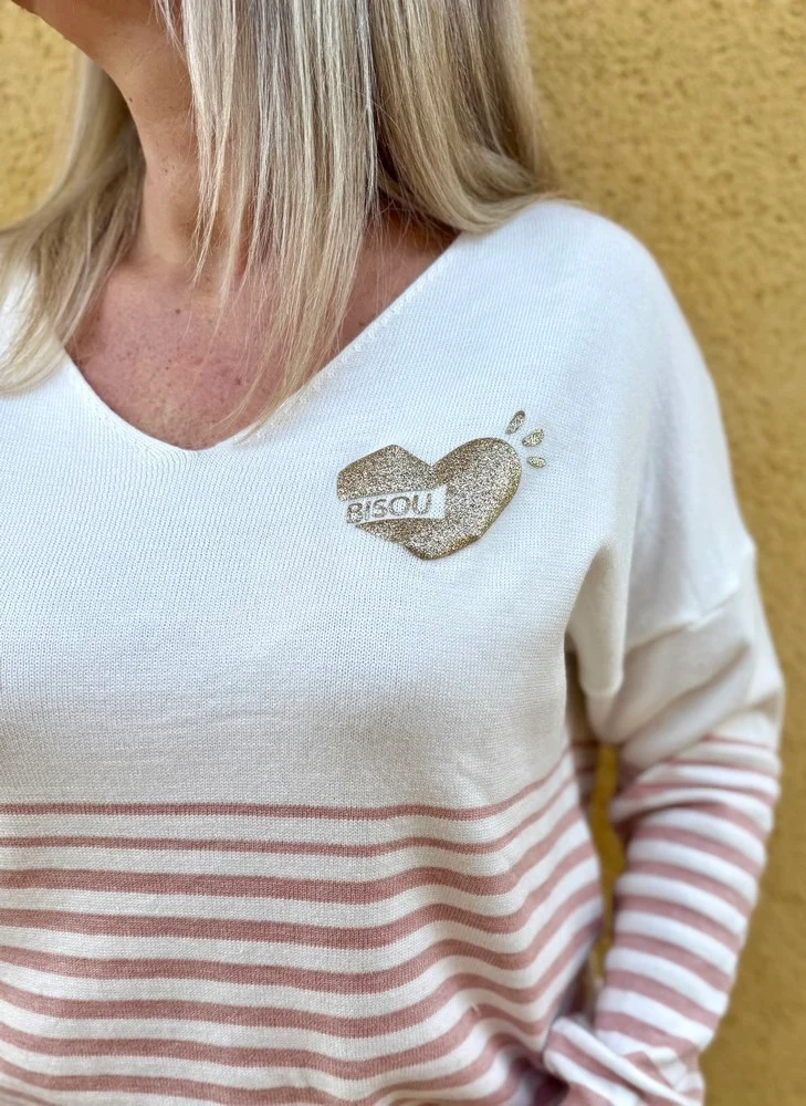 Pull fin Federico rose