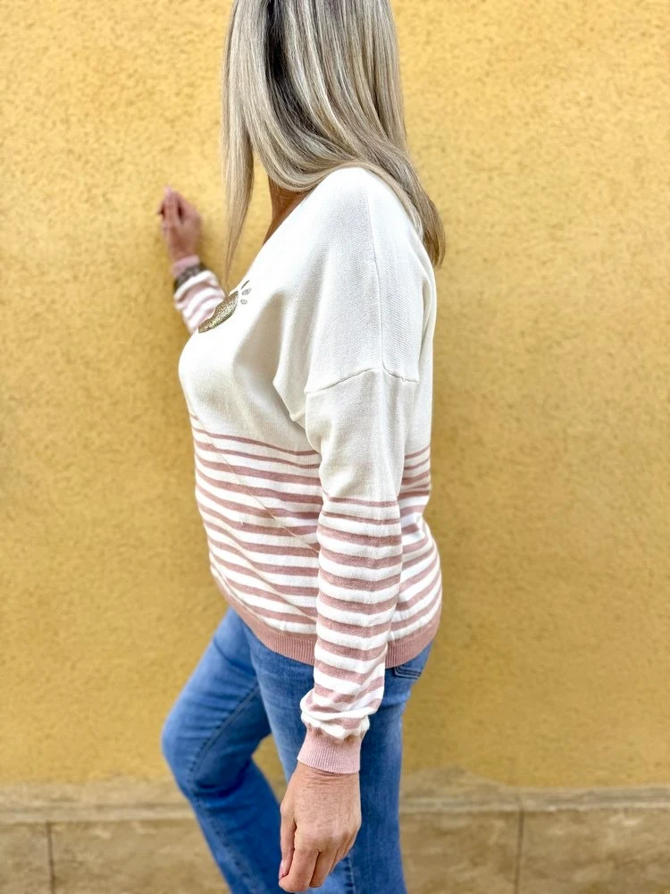 Pull fin Federico rose