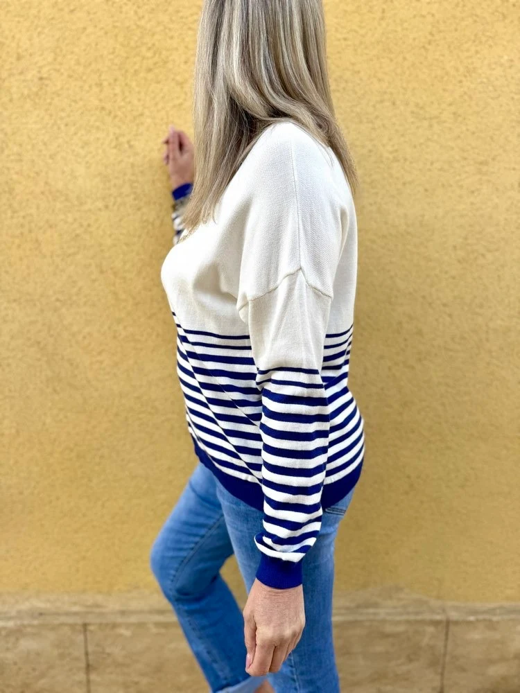 Pull fin Federico bleu roi