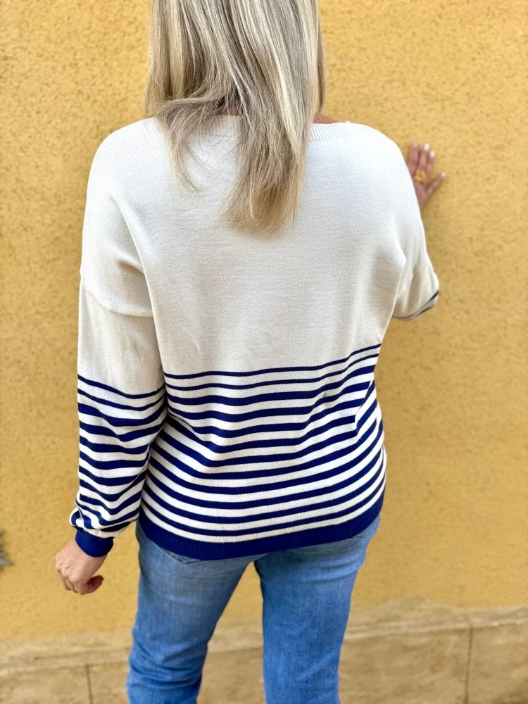Pull fin Federico bleu roi