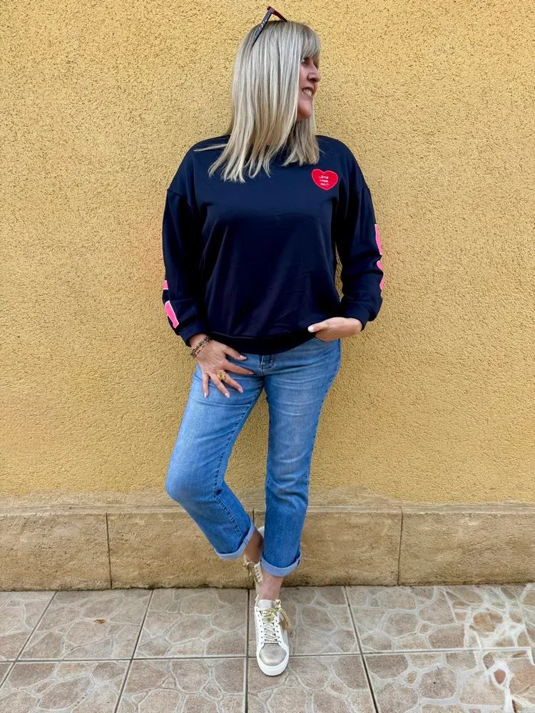 Sweat Love Yourself bleu marine